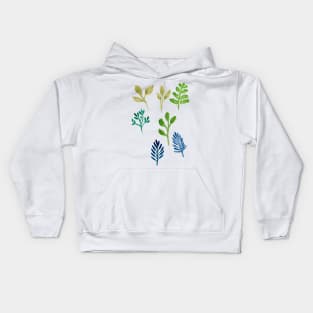 Watercolor leaves Kids Hoodie